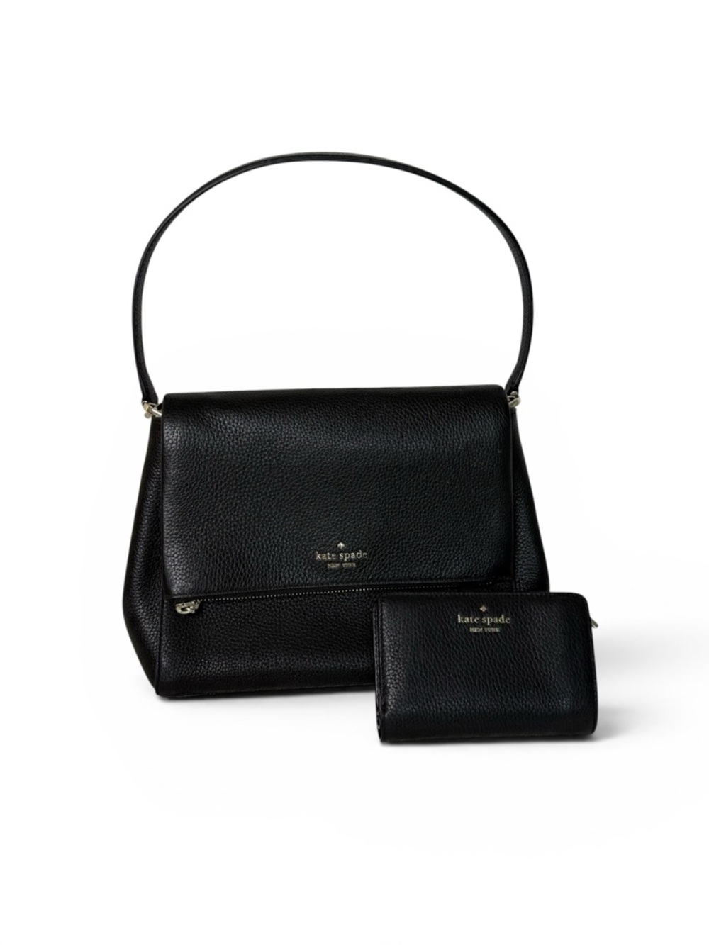 Kate Spade New York Leila Pebbled Leather Medium Flap Shoulder Bag & Wallet
